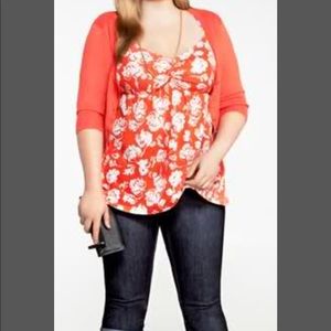 Floral Twist Tee with cross cross strapes on back